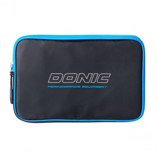Donic Single Cover Pixel Racket Cover - Black & Cyan Blue