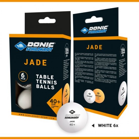 DONIC JADE POLY 40+ QUALITY, TABLE TENNIS BALL (6pcs Pack) WHITE