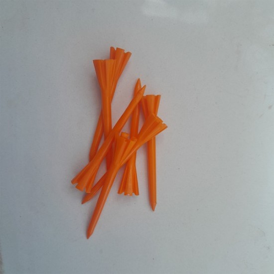 Plastic Golf Tees 70mm (10 QTY)-Orange
