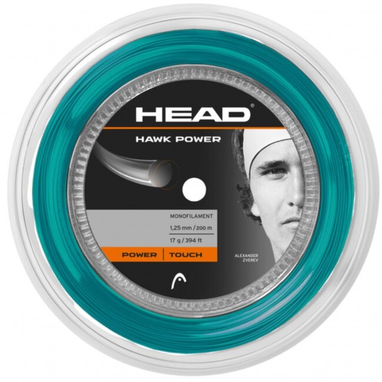 HEAD HAWK POWER 200M TENNIS STRING REEL - Deep Sea Green
