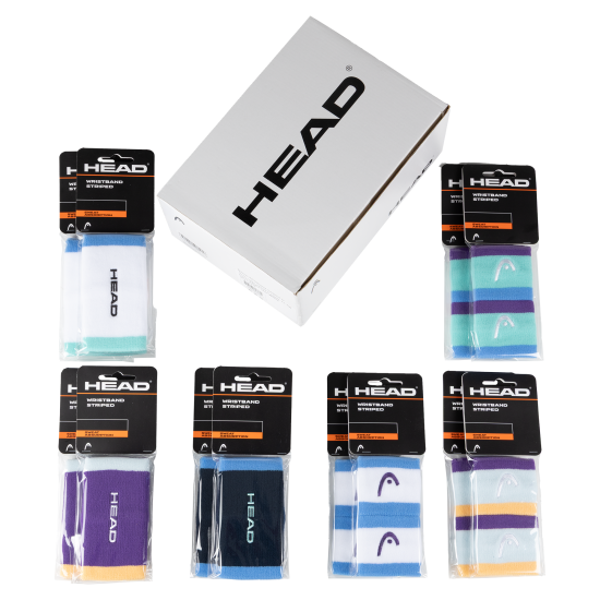 HEAD WRISTBAND STRIPED 5inch - MIXED BOX 