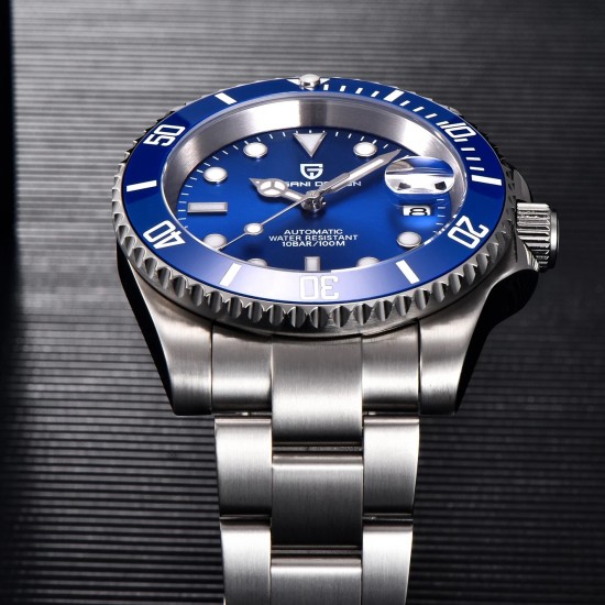 PAGANI DESIGN AUTOMATIC SUBMARINER STAINLESS STEEL WATCH - PD-1639-BLUE 