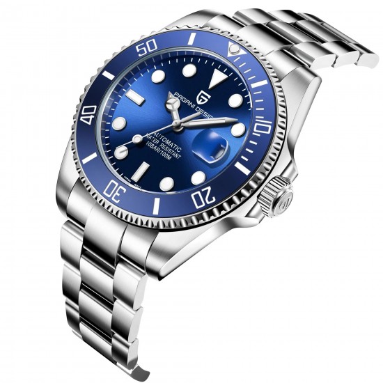PAGANI DESIGN AUTOMATIC SUBMARINER STAINLESS STEEL WATCH - PD-1639-BLUE 