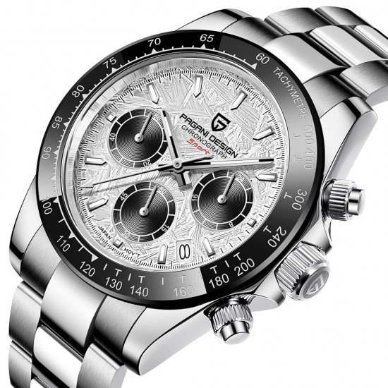 PAGANI DESIGN DAYTONA METEORITE CHRONOGRAPH QUARTZ MEN WATCH - PD-1644 GRAY