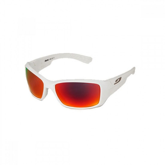 Julbo Whoops Blanc Brill Spectron 3 Lens Sunglasses (Shiny White + Flash Red)