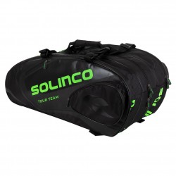 Solinco 15-Pack Tour Team Tennis Racquet Bag (BLACK / GREEN)
