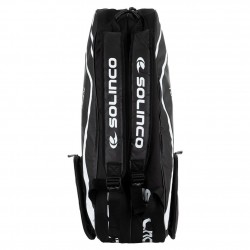 Solinco 6-Pack Tour Team Tennis Racquet Bag (WHITE / BLACK / GREEN ZIPPER)